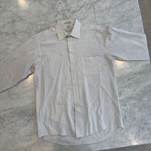 Geoffrey Beene Men’s White Checkered Shirt